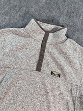L.L.Bean Sweater Fleece Pullover Mens XL Gray Quarter Snap Slightly Fitted