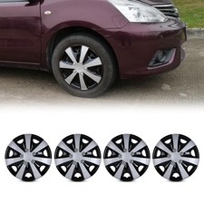 Wheel Hubcap Covers Silver Lacquer  Black Lacquer