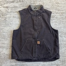 Carhartt V33 DKB Full Zip Vest Brown Men  s XL Tall Sherpa Lined Work Vest Warm