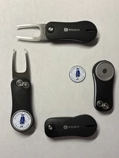 (1) Pitchfix Golf Switchblade Divot Tool & Quaker Ridge GC 1" Coin Golf Marker
