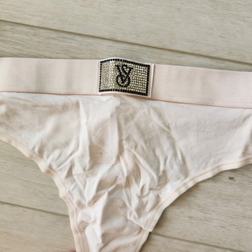 Victoria's Secret Panty Lot 4 Pair NWT Thong Multicolor Shine Patch Mesh Cotton - Picture 2 of 6