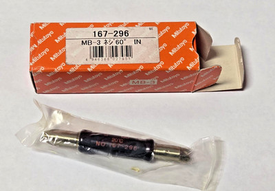 Mitutoyo 167-296 Screw Thread 60 Degree 3'' Micrometer MB-3