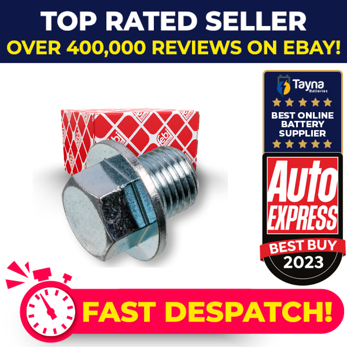 Sump Plug fits TOYOTA C-HR 1.2 1.8 2.0 2016 on Oil Drain 9034112012 Febi Quality
