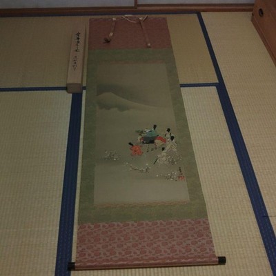Ogata Korin Hanging Scroll Narihira East Descent Antique Art Edo Japan