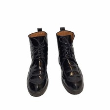 Salvatore Ferragamo Vintage Patent Leather Boots Lace Up Size 8 B
