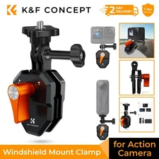 K&F Concept Motorcycle Windshield Clip Mount Camera Clamp for GoPro DJI Insta360