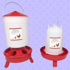 Chicken Feeder Waterer Set, 1.5L Drinker, 6.5lb Feeder, Adjustable Leg, Hanging