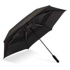 ShedRain Vortex 62 in Golf Umbrella - Black/Charcoal: Auto-Open, Solid
