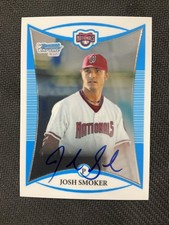 2008 Bowman #BCP123 Josh Smoker Nationals Chrome Prospects ON-CARD AUTO