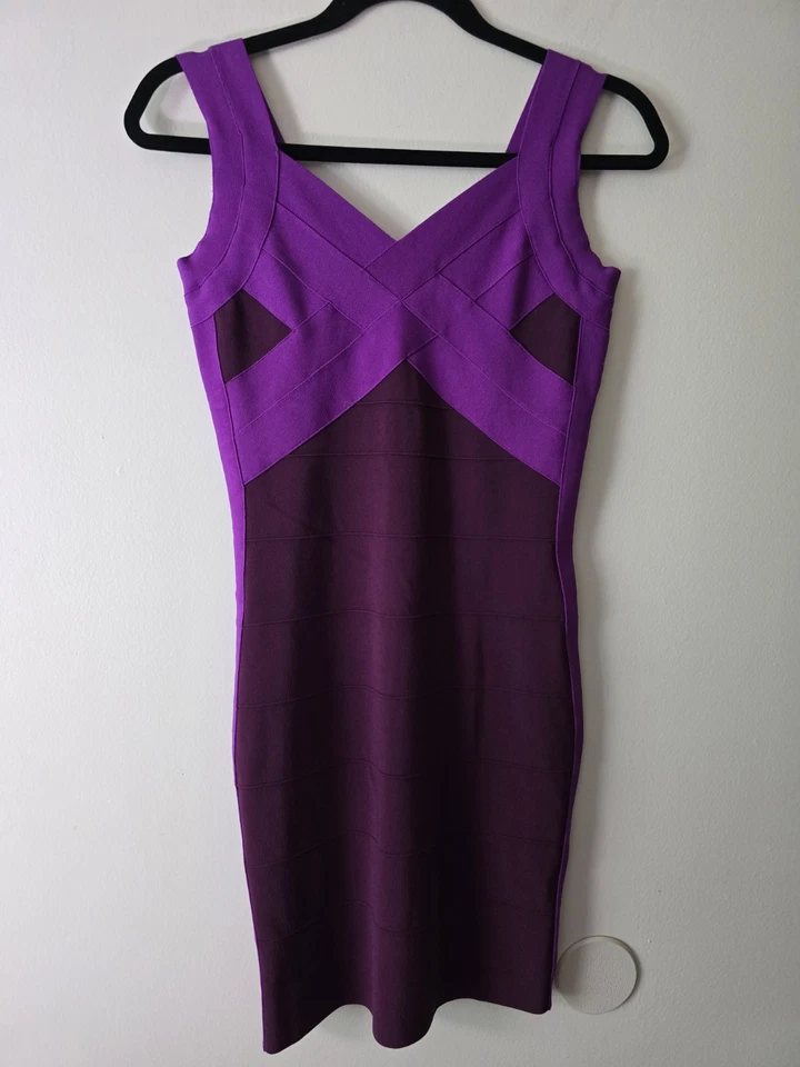 Express Colorblock повязка обтяжку платье фиолетовый/слива романтический классический женский  - Изображение 2 из 4