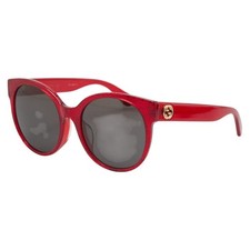 GUCCI Interlocking G Sunglasses GG0035SA Red Black Plastic Women's Used