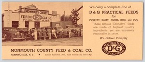 D&G Practical Feeds Monmouth County Feed & Coal Ink Blotter 3.5x8.5"