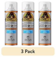  3 pk Gorilla Waterproof Patch  Seal Rubberized Sealant Spray, 14 Ounce,clear