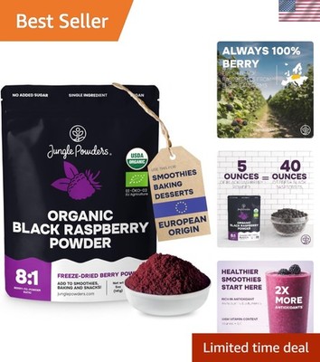 USDA Organic Black Raspberry Powder, 5 Ounce - Pure Freeze-Dried Superfood