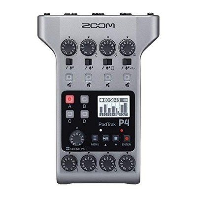 ZOOM P4 Podcast Recorder Silber Live Streaming Recorder für 1-4 Personen 4