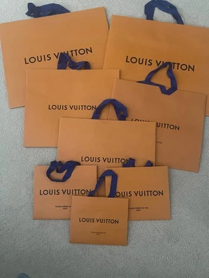 LOUIS VUITTON Authentic Paper Gift/Shopping Bag Tote Orange