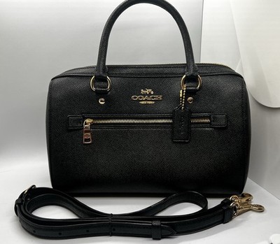 COACH Rowan Satchel 2 Way Crossbody Bag Black F79946