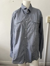 Ted Baker Shirt M Blue Stripe Business Formal Casual Corporate Office Executive