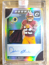 2018 Derrius Guice Donruss Optic Rookie Autograph Logo Patch Silver Prizm RC /15