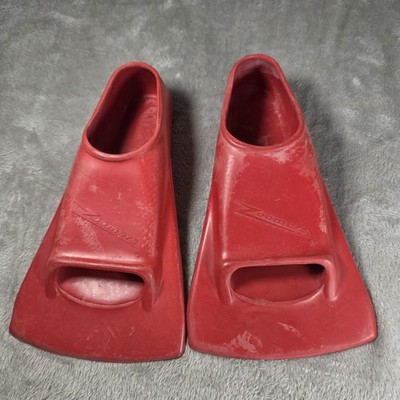 Red Finis Zoomers Swim Training Swimming Fins Flippers Size D Men 5-7 Women 6-8