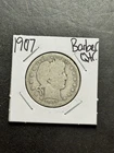 1907 P Barber Silver Quarter Good Better Date U.S. 25c Type Coin (Raw18314)