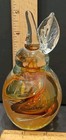Vintage Polish Art Glass PEAR Paperweight w/ Amber Swirl Signed MP Marian Pyrcak — photo 2