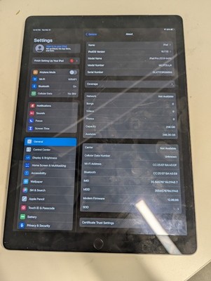 Apple iPad Pro 12.9'' 1st Gen 256GB 16.7.14 Space Gray