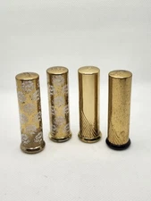 4 Vintage Coty 24 Lipsticks Pink Shock Aubergine White & Gold Metal Tubes