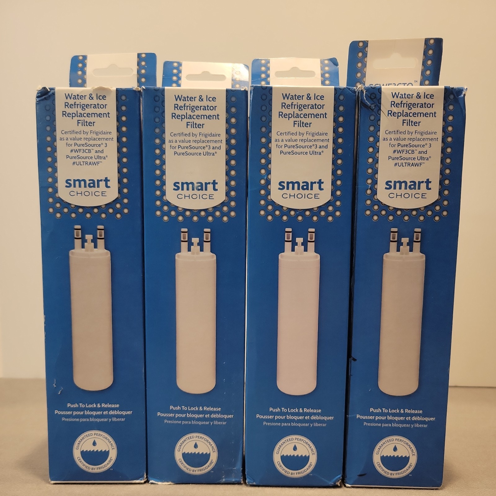 Smart Choice 4 Pack SCWF3CTO Refrigerator Water & Ice Filter, White