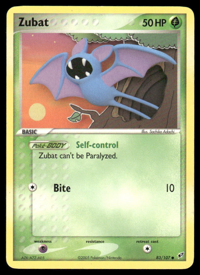 Zubat 83/107 Common Deoxys Pokemon Moderately Played