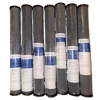 (7) Pentair Pentek C1-20 20'' Carbon-Impregnated Cellulose Filter Cartridge