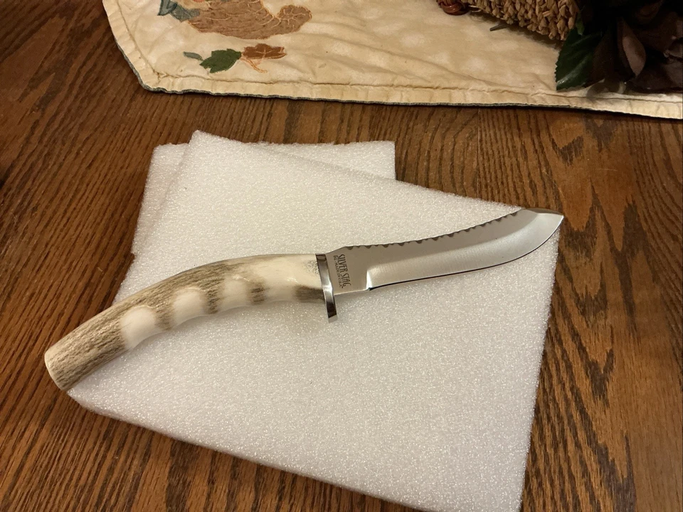 Cuchillo de caza de hoja fija Silver Stag D3 EE. UU., NUEVO CON ETIQUETAS con funda, estado almacenado sin usar. Foto 2 de 4