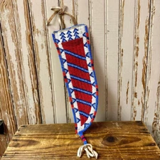 Sioux Tribe Native American Indian Beaded Knife Sheath Suede Leather Cover