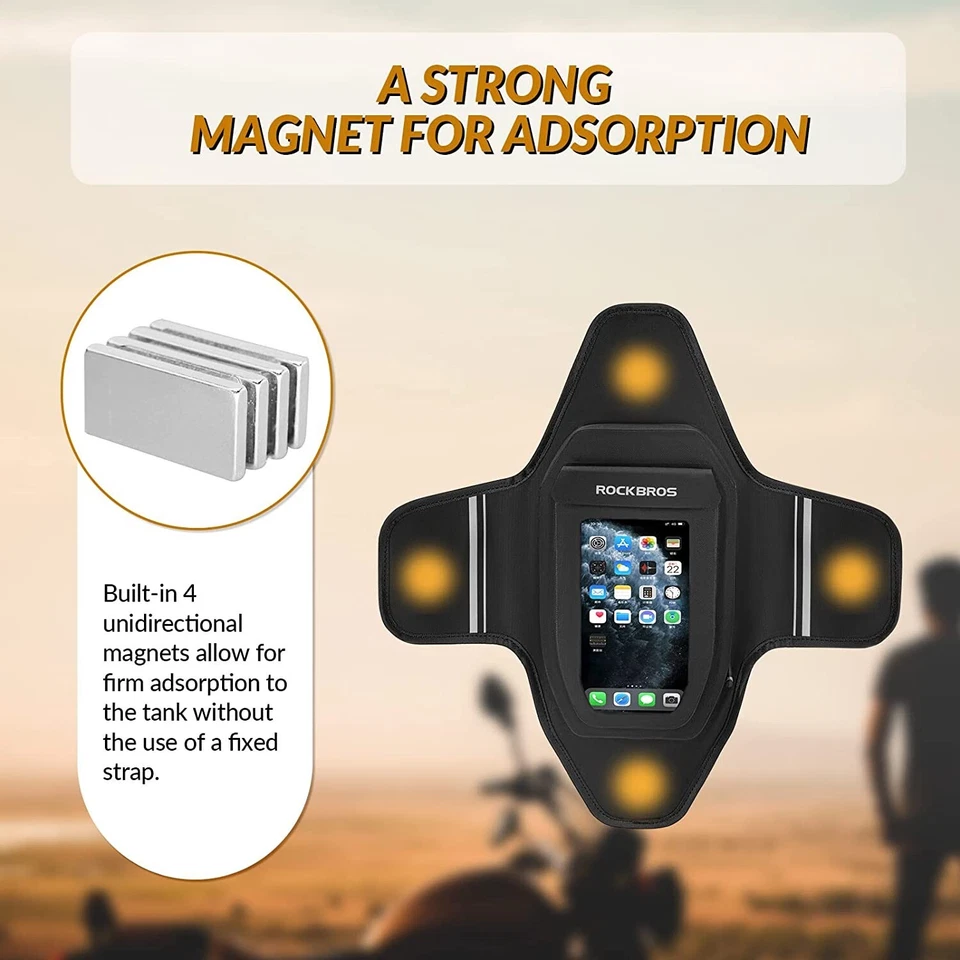 ROCKBROS Tankrucksäcke Motorrad Touchscreen Schultertasche Tanktasche Schwarz - Bild 4 von 4