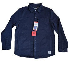 Men's Rugged Elements Sweater Fleece Over Shirt Jacket Medium Blue