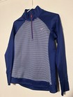 Vineyard Vines Women’s Quarter Zip Striped Pullover Blue Size Medium Cummaquid — photo 2