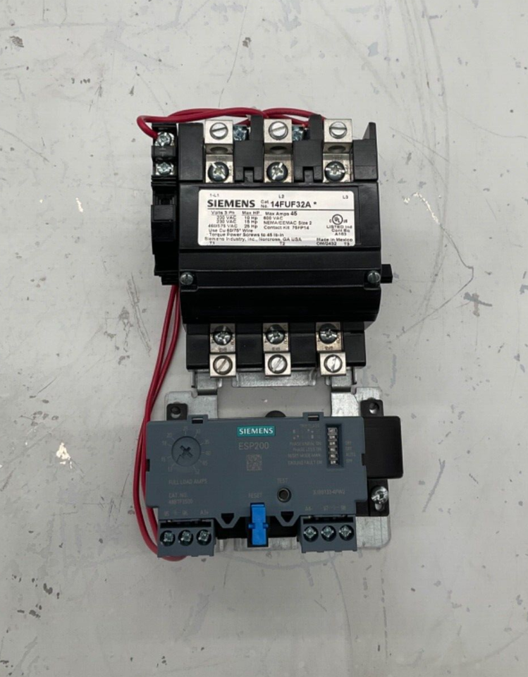 Siemens 14FUF32AC Starter NEMA Taglia 2 Trifase 240/480V 13-52A Regolabile - Nuovo