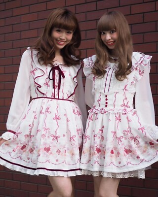 Japanese LIZ LISA himekaji gyaru English Rose Frilly Shoulder