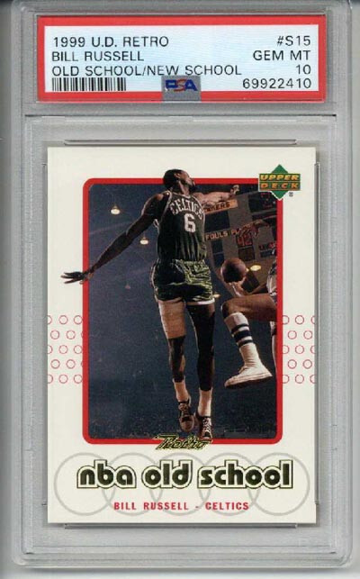 1999 UPPER DECK RETRO OLD SCHOOL NEW SCHOOL #S15 BILL RUSSELL PSA 10 LOW POP
