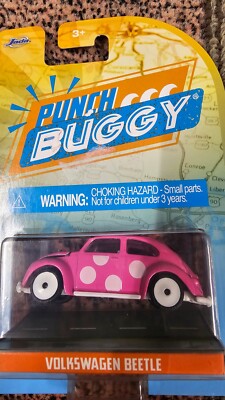 Jada Punch Buggy Slug Bug Volkswagen Beetle Pink Pola Dot Diecast Model Car