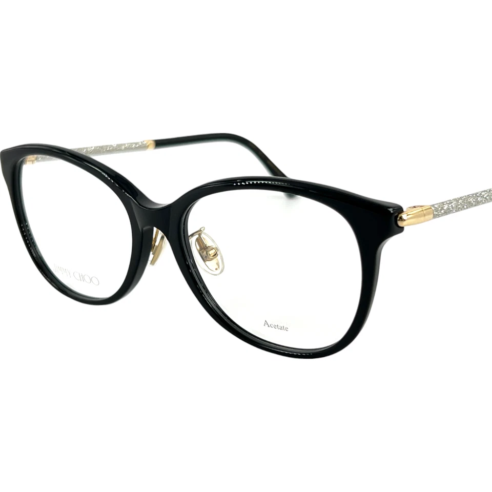 Marco de gafas de plástico para mujer Jimmy Choo JC323/G 807 negro 53-17 almohadillas para nariz ajustables Foto 2 de 4