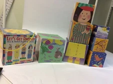 Vtg Toddler Toy Let’s Get Dressed Mix And Match Building Blocks WJ Fantasy 2000
