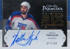 07-08 opc premier original six walt tkaczuk new rangers autograph auto 77/100