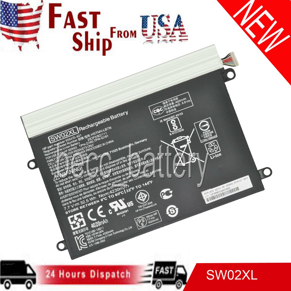 batteria SW02XL Akku für HP X2 210 G2 X2 10-P018WM 10-P