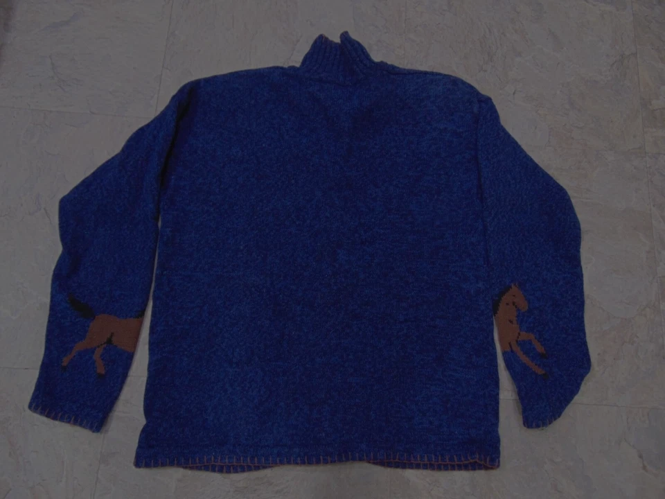 Suéter vintage opções de design por Philip & Jane Gordon tamanho médio cavalos - Imagem 4 de 4