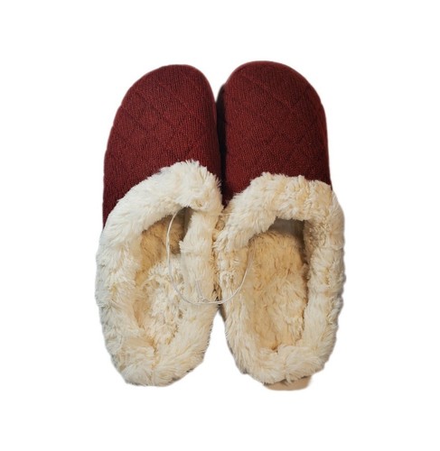 Women’s Dearfoams Sweater Knit Clog Slippers Tibetan Red Size Extra Large 11-12 - Picture 2 of 6