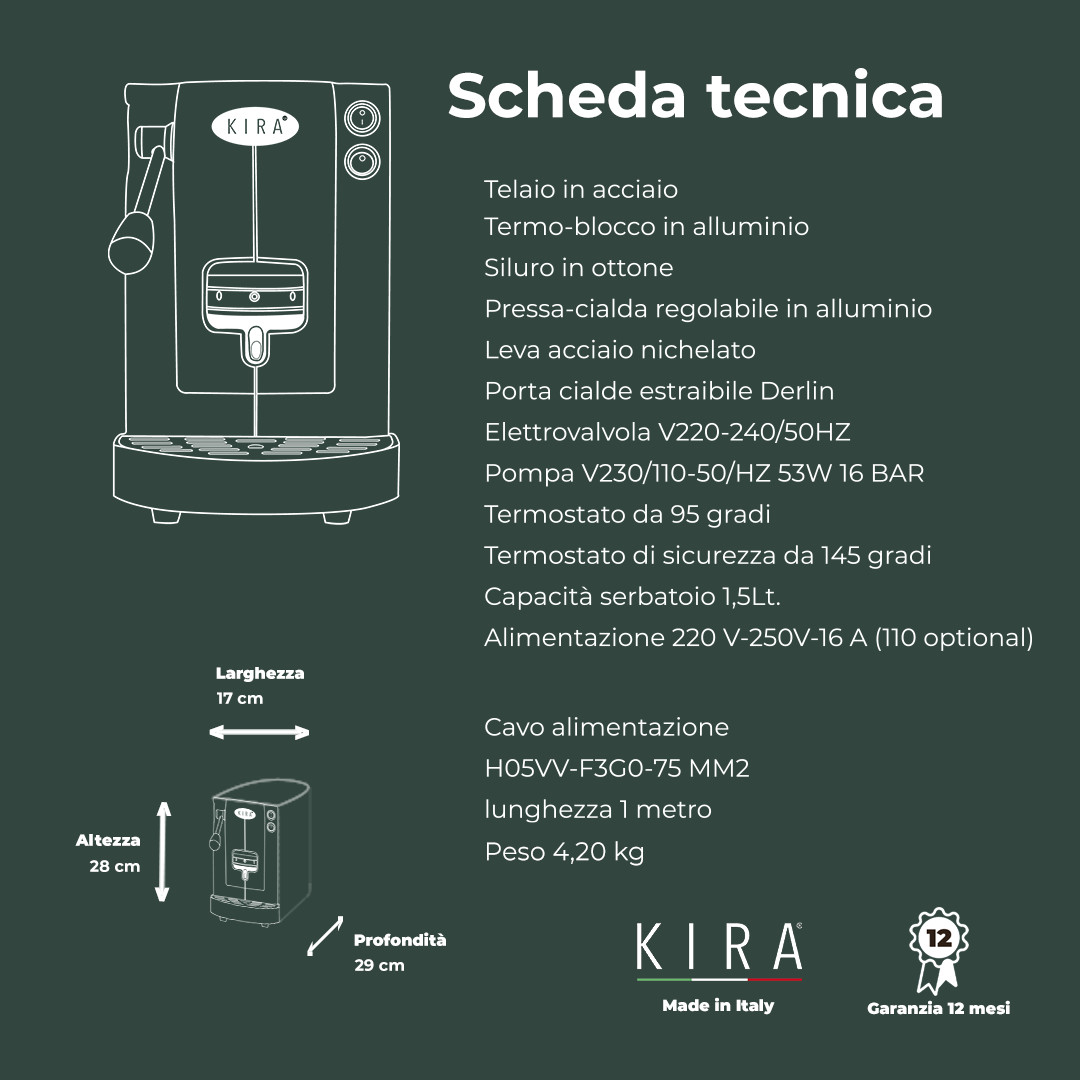 Macchina per espresso a cialde KIRA FANGO + 50 CIALDE OMAGGIO UNALTRO Caffè foto 6