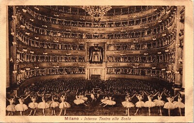 Milano Interno Teatro Alla Scala Antique Vintage Divided Back Postcard