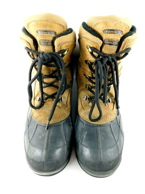Mens Kamik Fargo Insulated Waterproof Brown Tan Leather Boots Sz US 10, EU 44