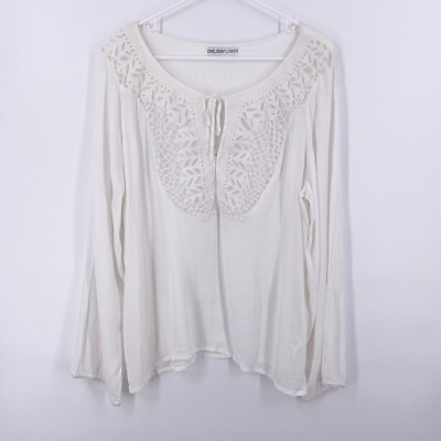 chelsea and theodore embroidered peasant blouse